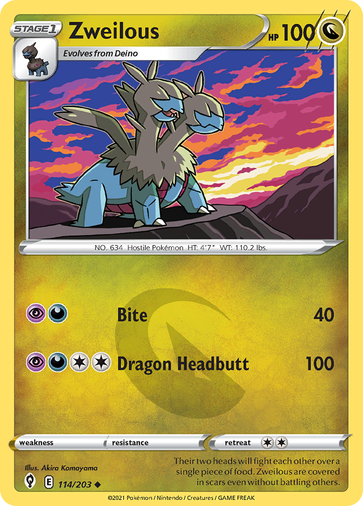 Zweilous 114 Uncommon card from Evolving Skies