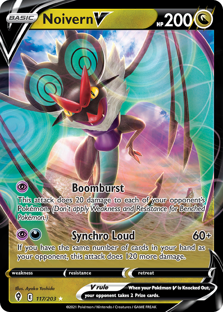 Noivern V 117 Rare Holo V card from Evolving Skies