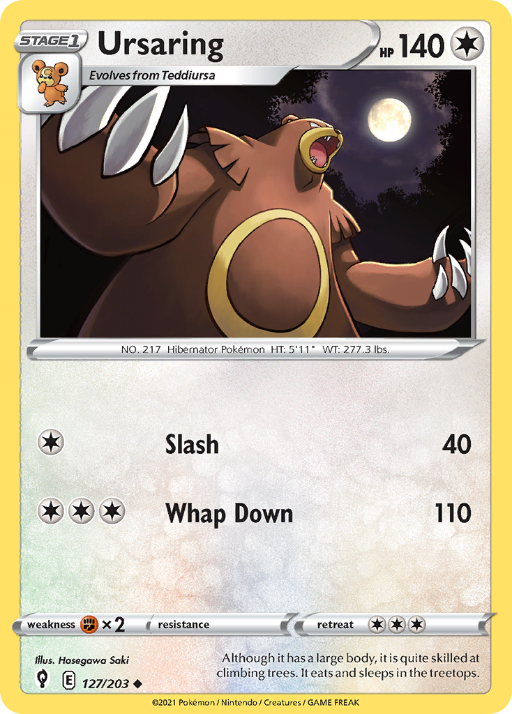 Ursaring 127 Uncommon card from Evolving Skies