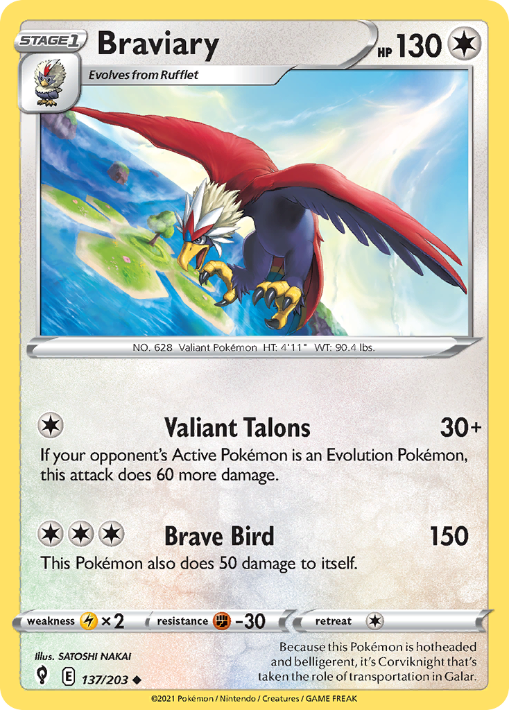 Braviary 137 Uncommon card from Evolving Skies