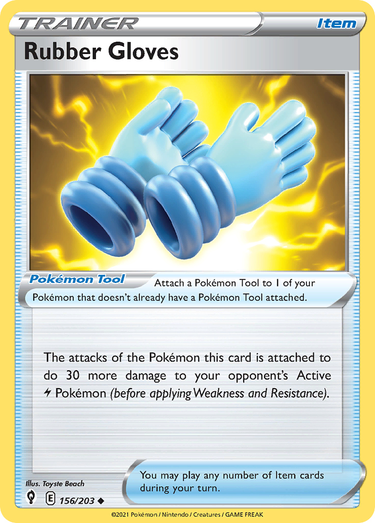Rubber Gloves 156 Uncommon card from Evolving Skies