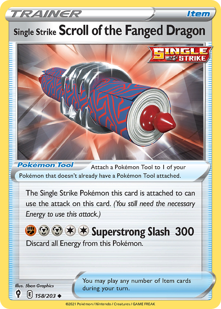 Single Strike Scroll of the Fanged Dragon 158 Uncommon card from Evolving Skies