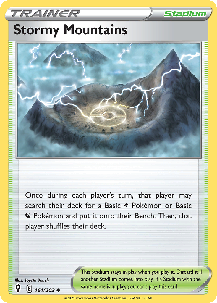 Stormy Mountains 161 Uncommon card from Evolving Skies