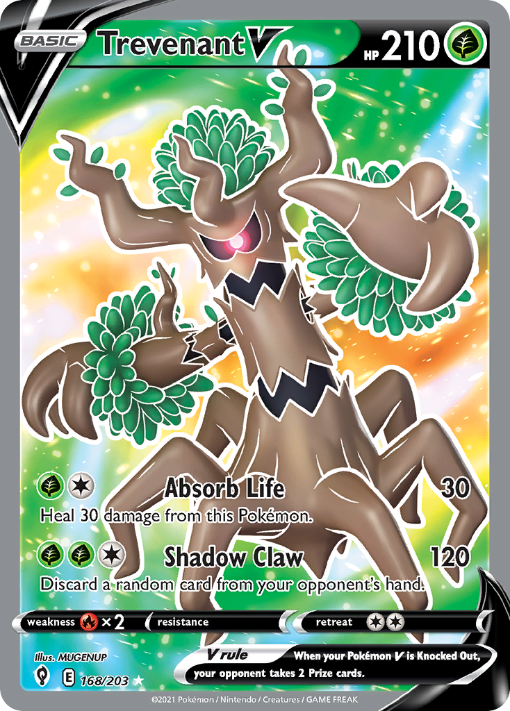 Trevenant V 168/203 Rare Ultra card from Evolving Skies