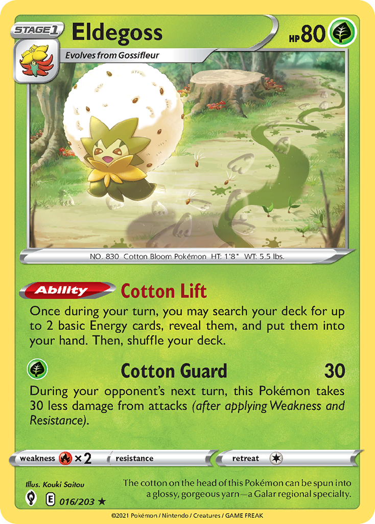 Eldegoss 16 Rare Holo card from Evolving Skies