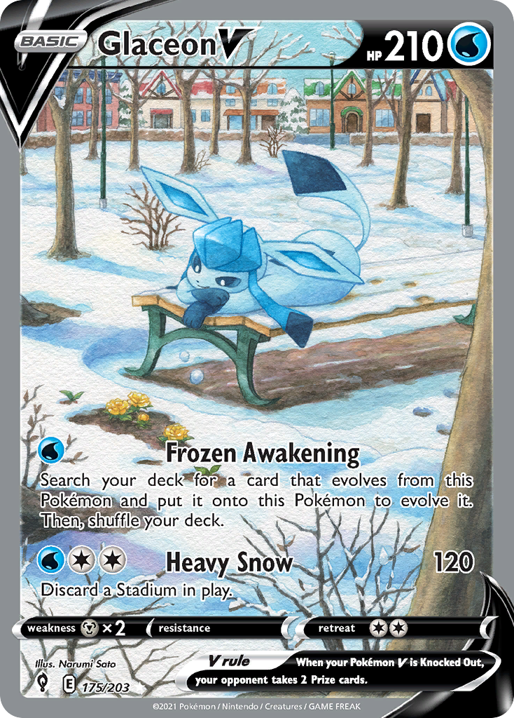 Glaceon V 175 Rare Ultra card from Evolving Skies