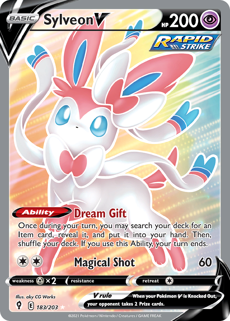 Sylveon V 183/203 Rare Ultra card from Evolving Skies