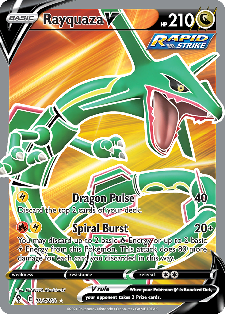 Rayquaza V 193 Rare Ultra card from Evolving Skies