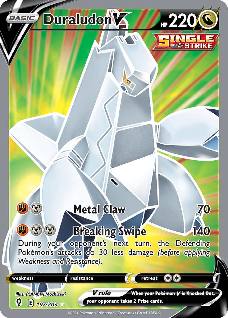 Duraludon V 197/203 Rare Ultra card from Evolving Skies