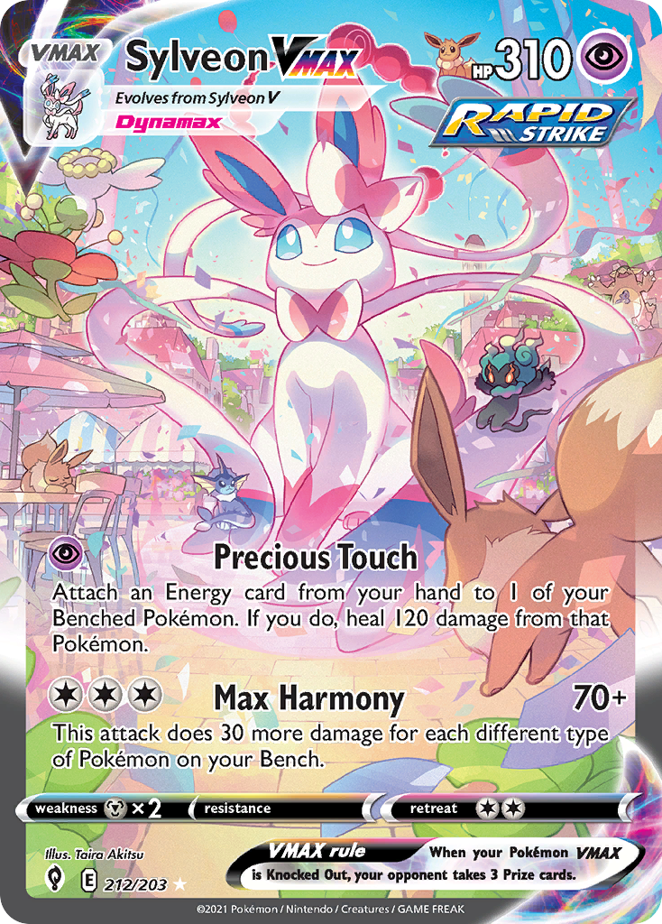 Sylveon VMAX 212/203 Rare Rainbow card from Evolving Skies