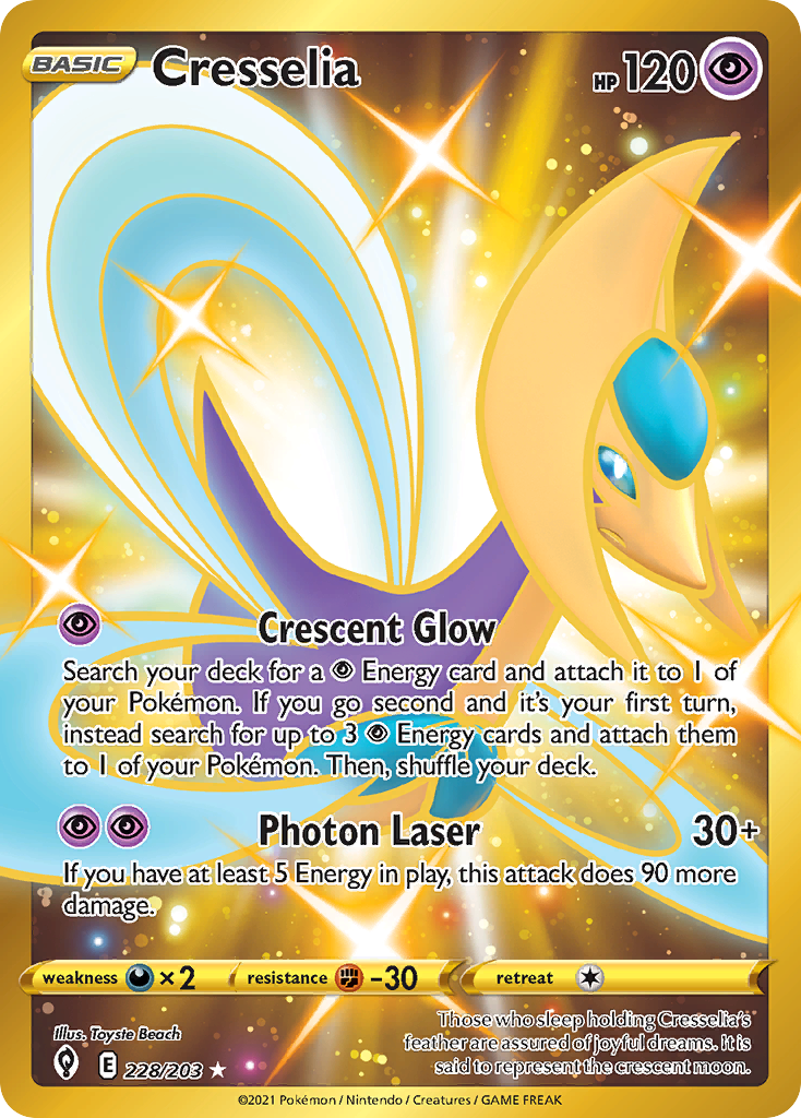 Cresselia 228 Rare Secret card from Evolving Skies