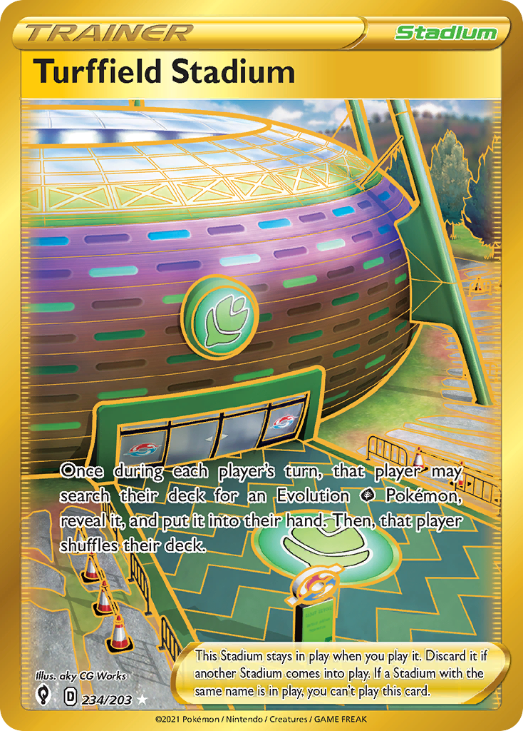 Turffield Stadium 234/203 Rare Secret card from Evolving Skies