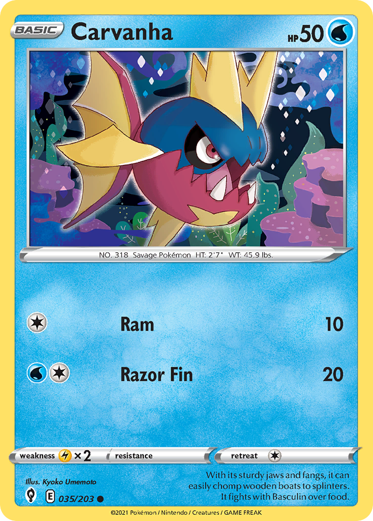 Carvanha 35/203 Common card from Evolving Skies