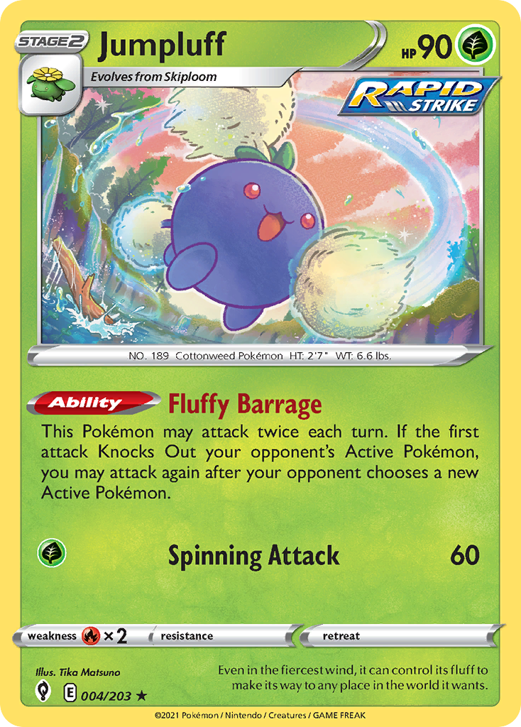 Jumpluff 4 Rare Holo card from Evolving Skies