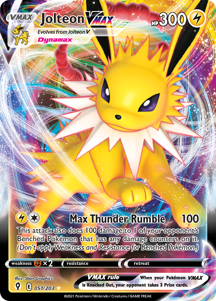 Jolteon VMAX 51 Rare Holo VMAX card from Evolving Skies