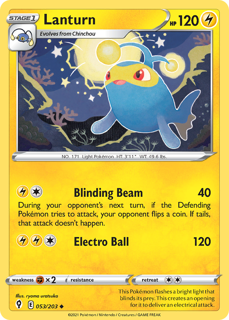 Lanturn 53 Uncommon card from Evolving Skies