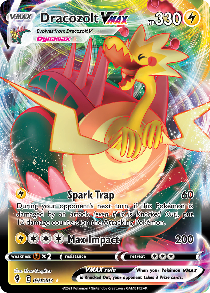 Dracozolt VMAX 59 Rare Holo VMAX card from Evolving Skies