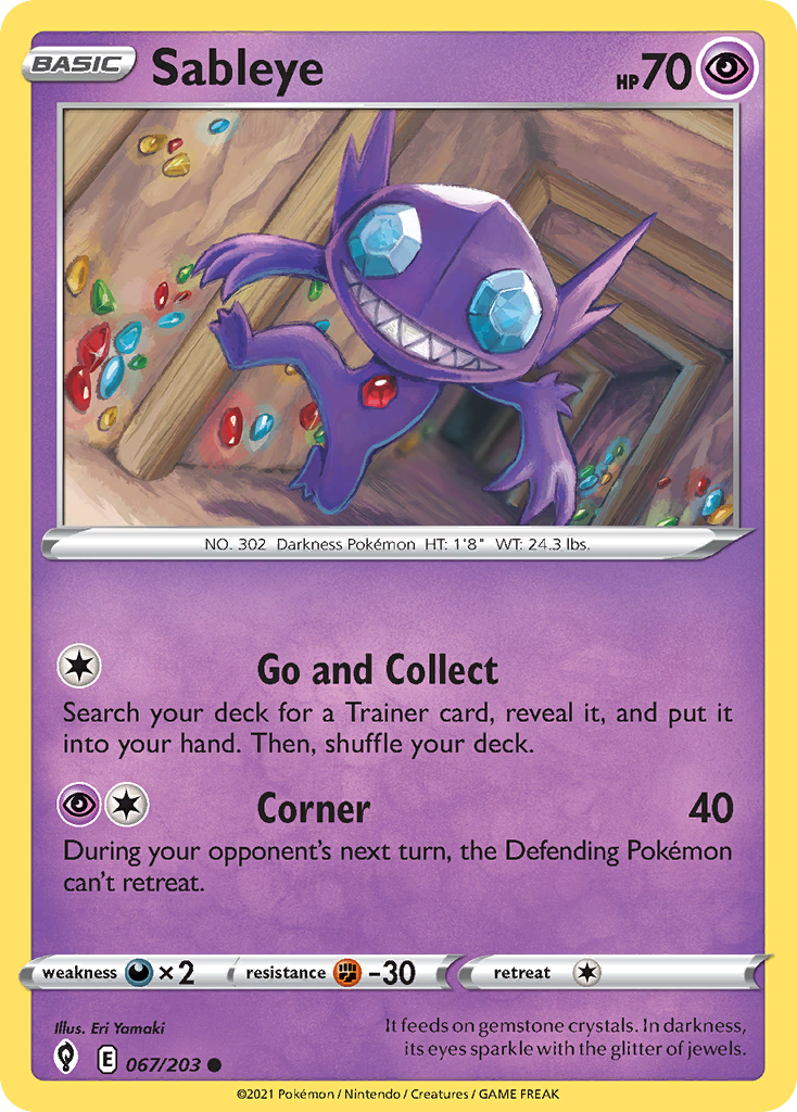 Sableye 67/203 Common card from Evolving Skies