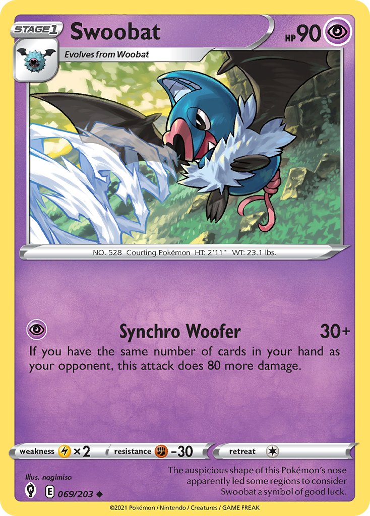 Swoobat 69 Uncommon card from Evolving Skies