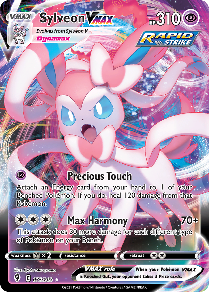 Sylveon VMAX 75 Rare Holo VMAX card from Evolving Skies
