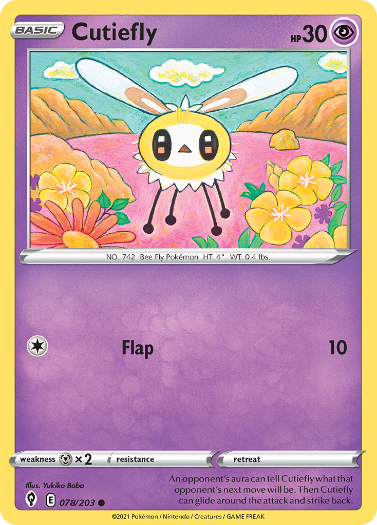 Cutiefly 78/203 Common card from Evolving Skies