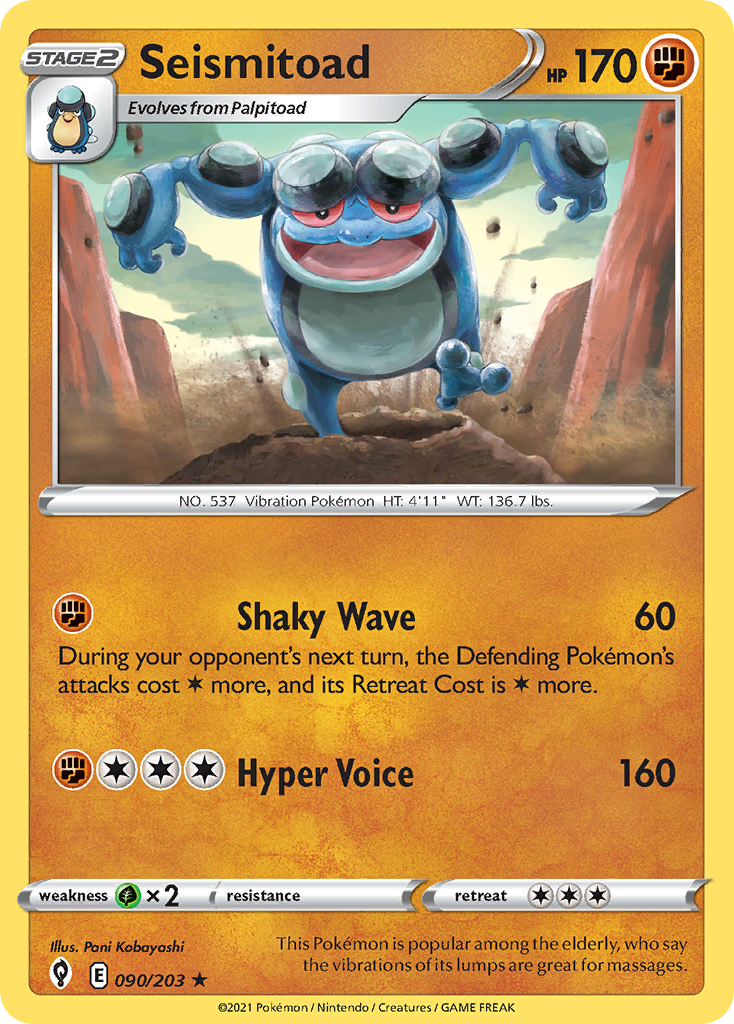 Seismitoad 90 Rare card from Evolving Skies