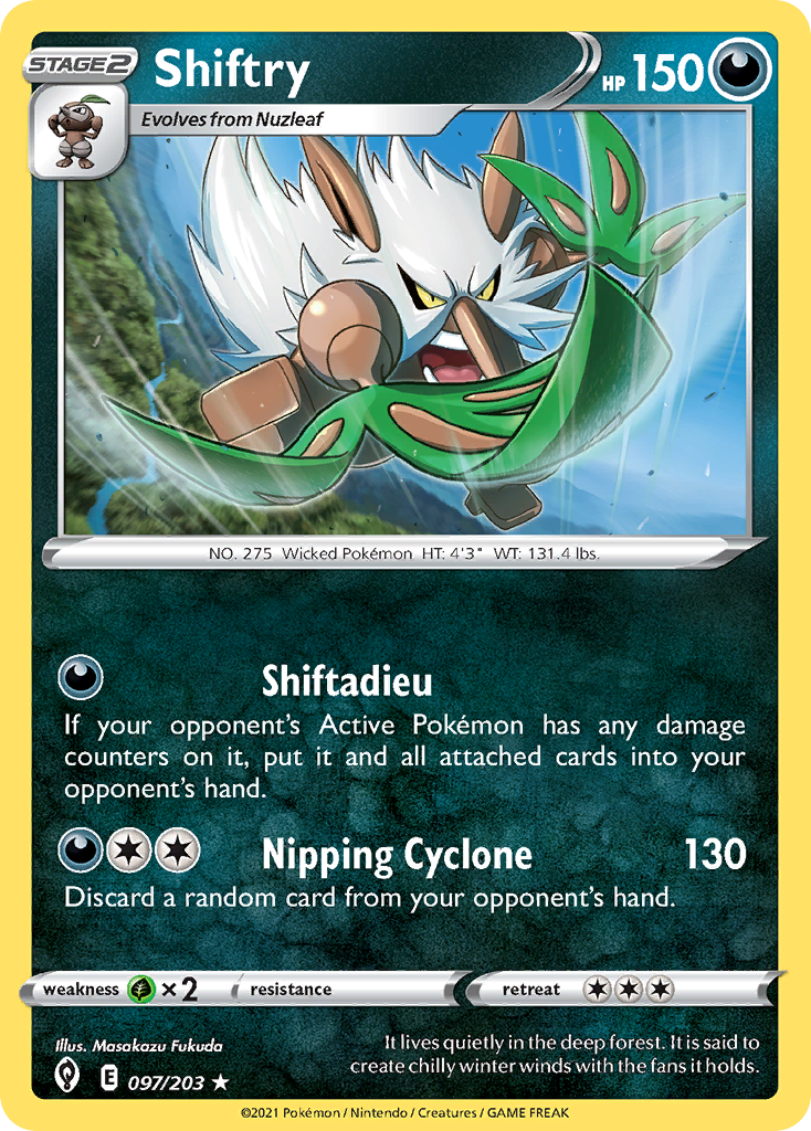 Shiftry 97 Rare card from Evolving Skies