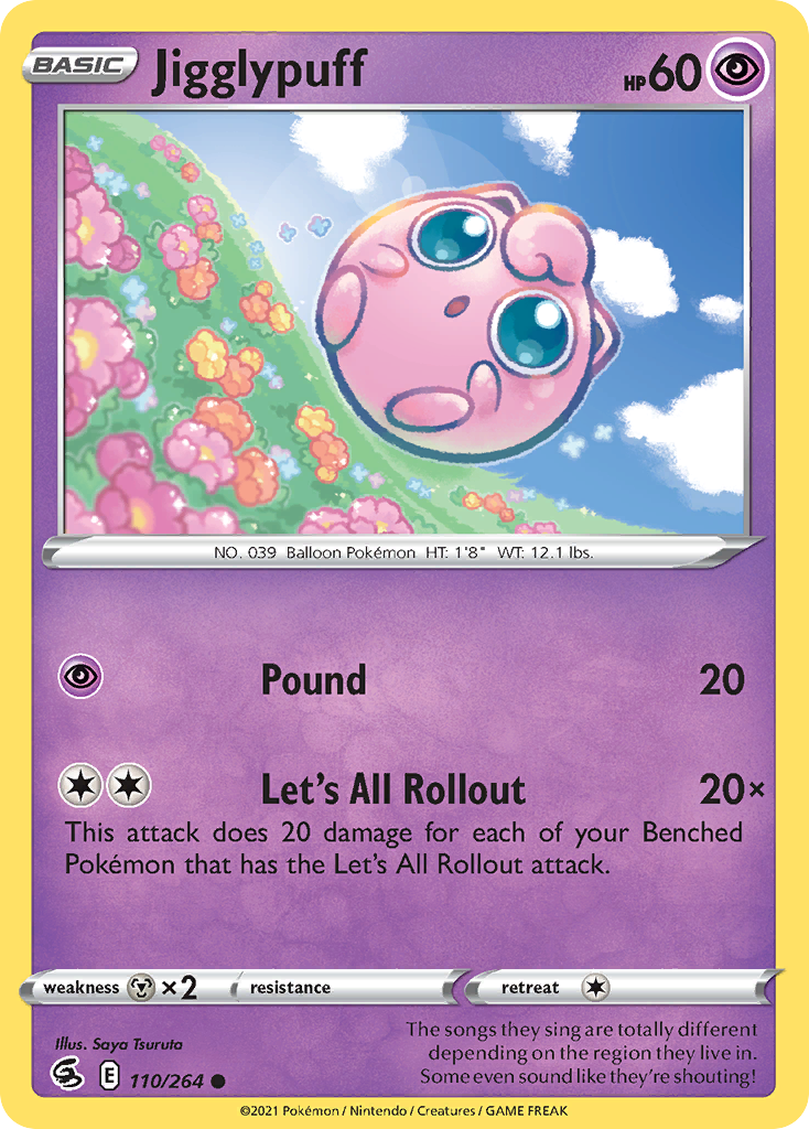 Jigglypuff 110 Common card from Fusion Strike