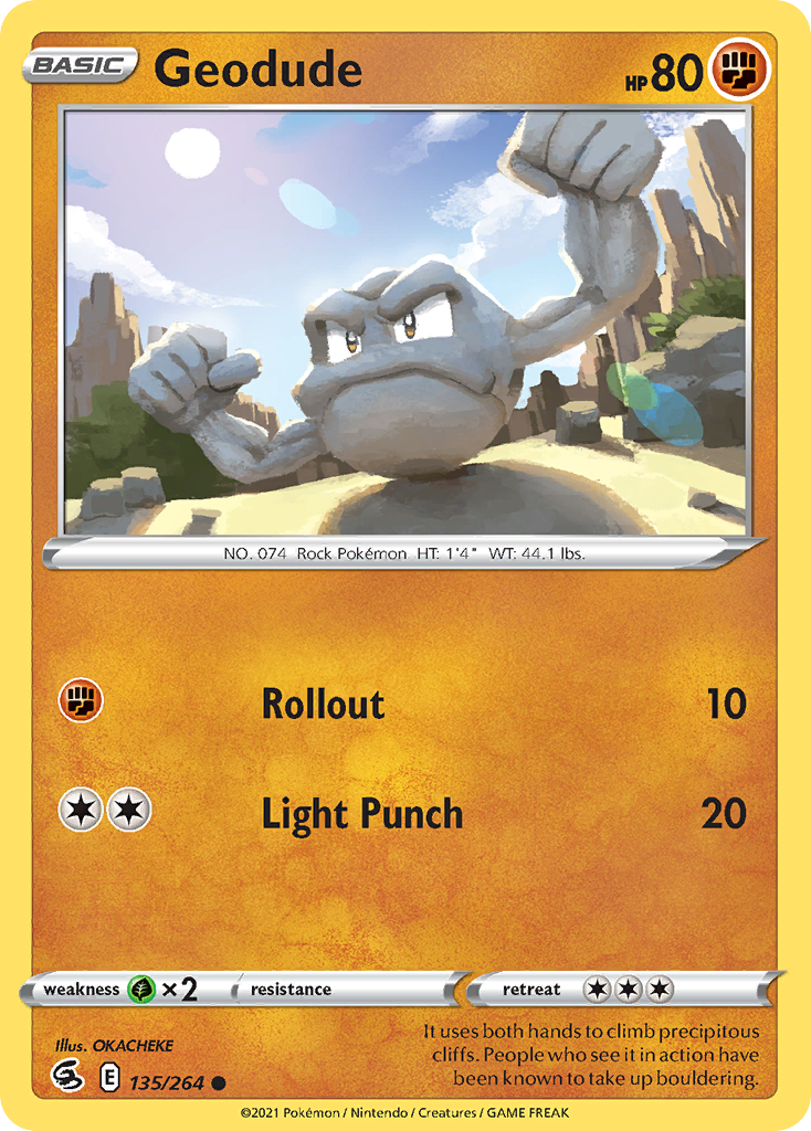 Geodude 135/264 Common card from Fusion Strike