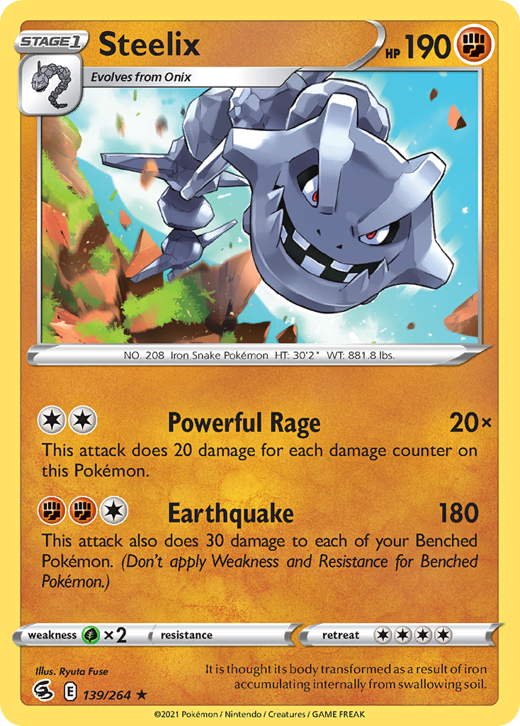 Steelix 139 Rare Holo card from Fusion Strike