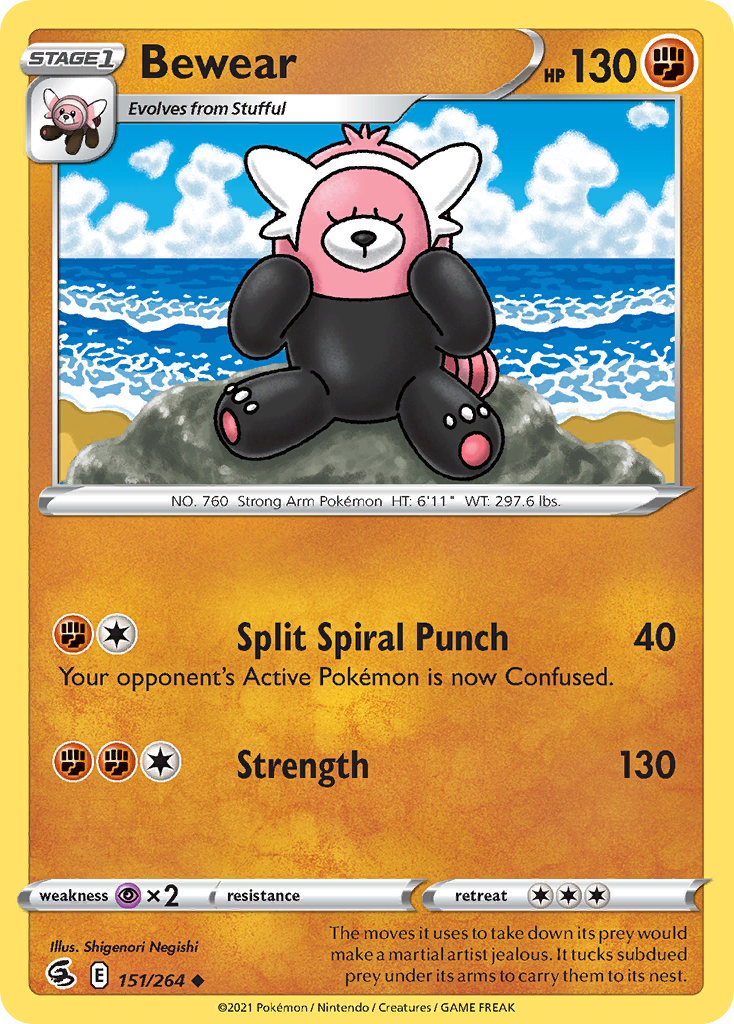 Bewear 151 Uncommon card from Fusion Strike