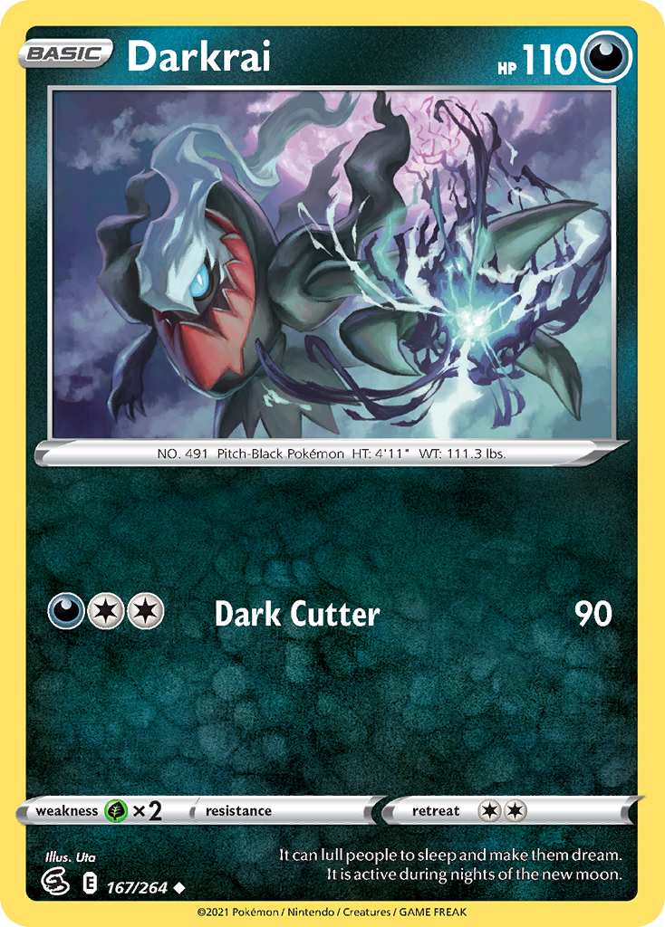 Darkrai 167 Uncommon card from Fusion Strike