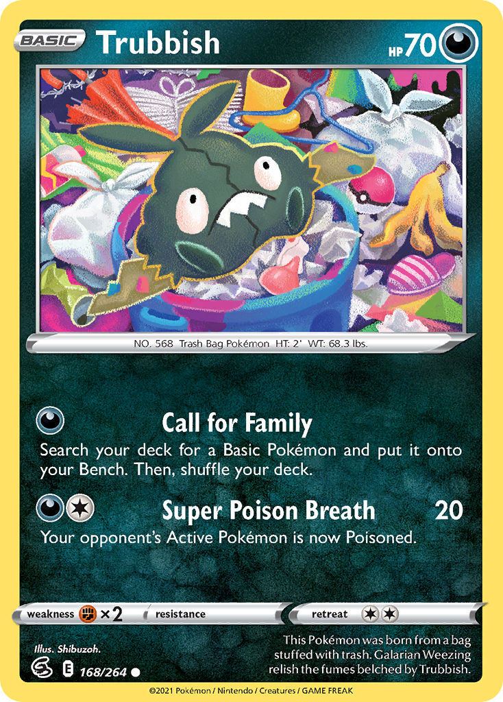 Trubbish 168 Common card from Fusion Strike