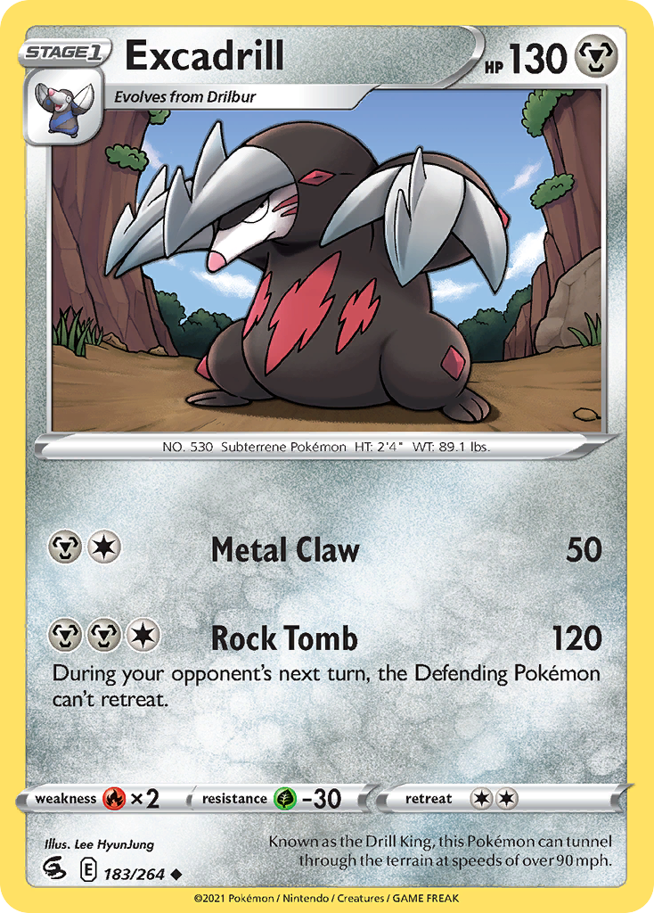 Excadrill 183/264 Uncommon card from Fusion Strike