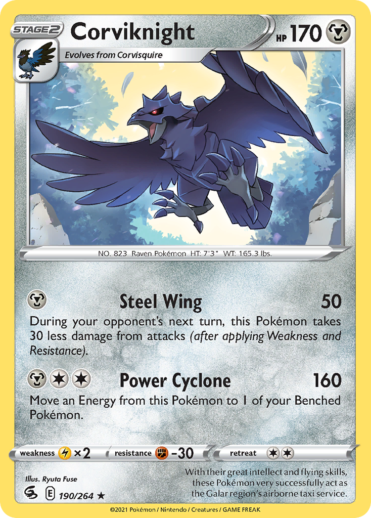 Corviknight 190 Rare card from Fusion Strike