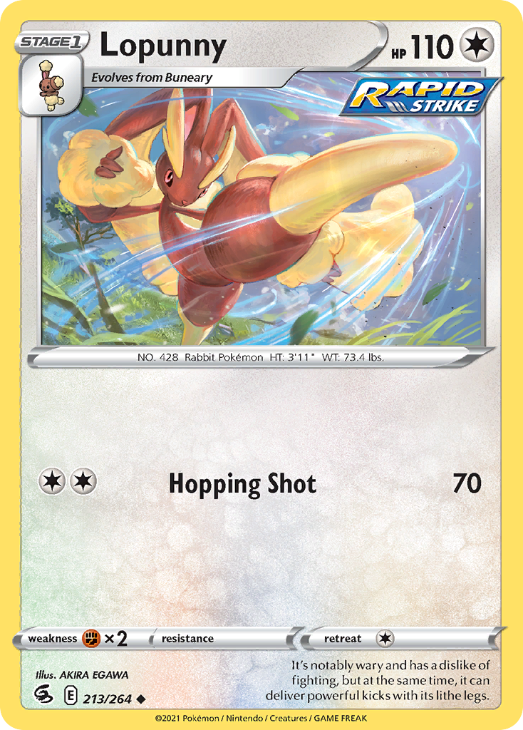 Lopunny 213 Uncommon card from Fusion Strike
