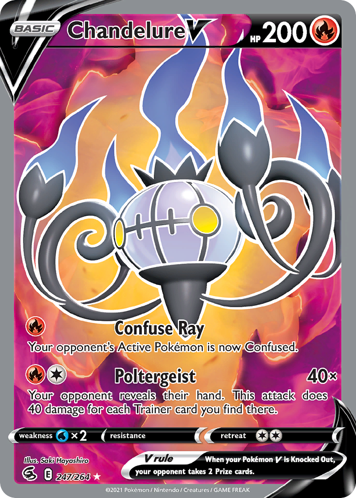 Chandelure V 247/264 Rare Ultra card from Fusion Strike