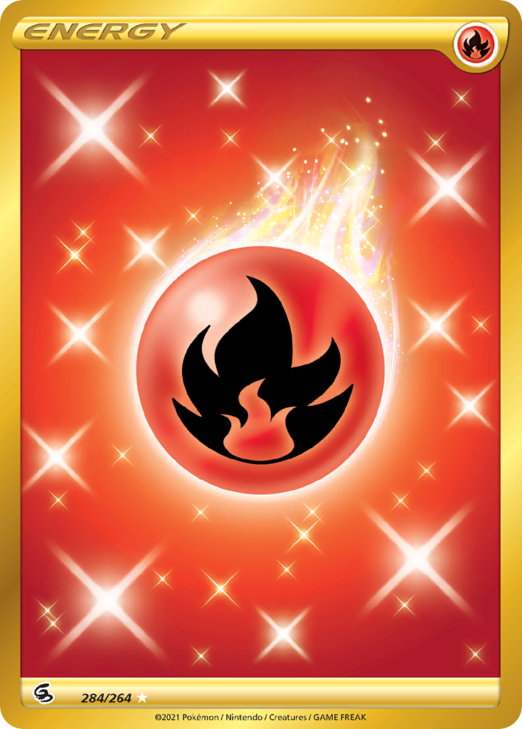 Fire Energy 284 Rare Secret card from Fusion Strike