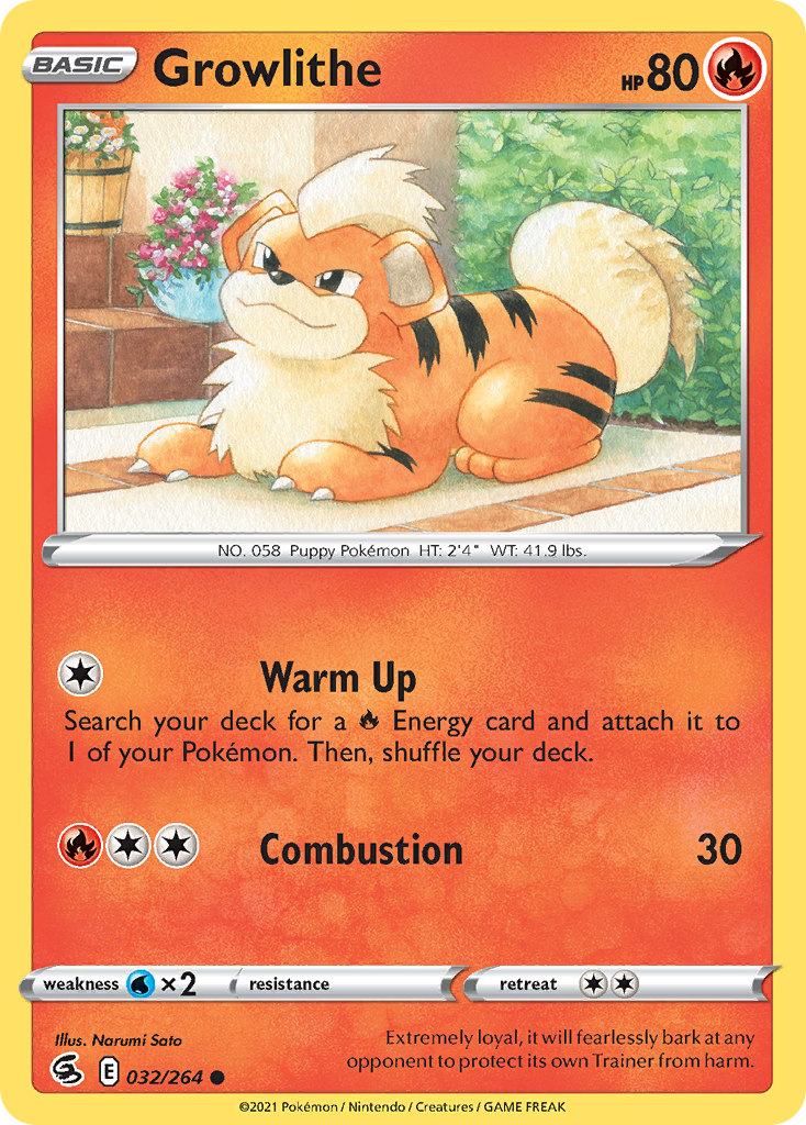 Growlithe 32 Common card from Fusion Strike