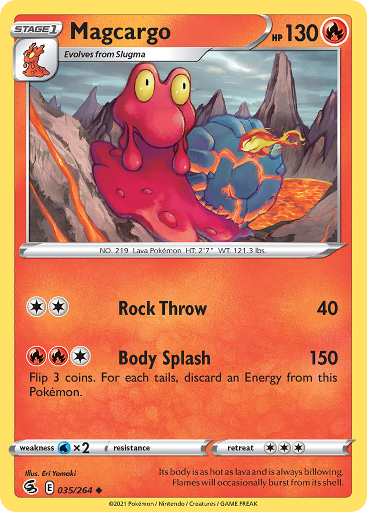 Magcargo 35/264 Uncommon card from Fusion Strike