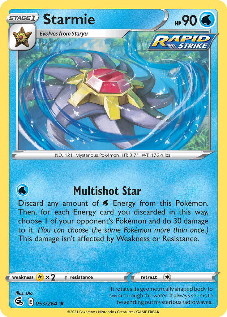 Starmie 53/264 Rare Holo card from Fusion Strike