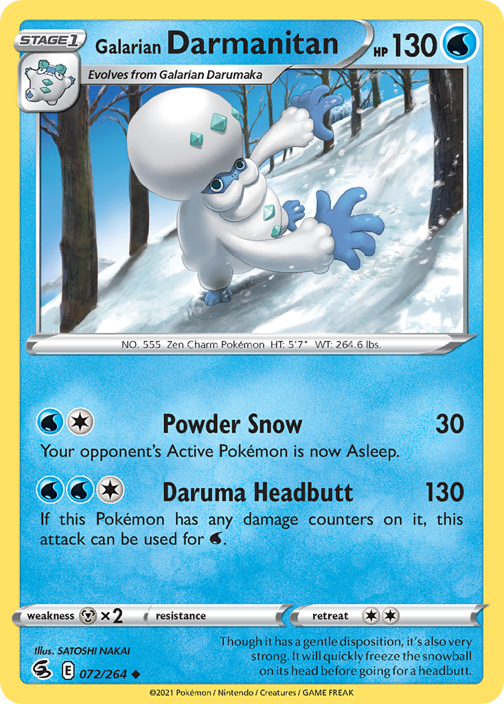 Galarian Darmanitan 72 Uncommon card from Fusion Strike