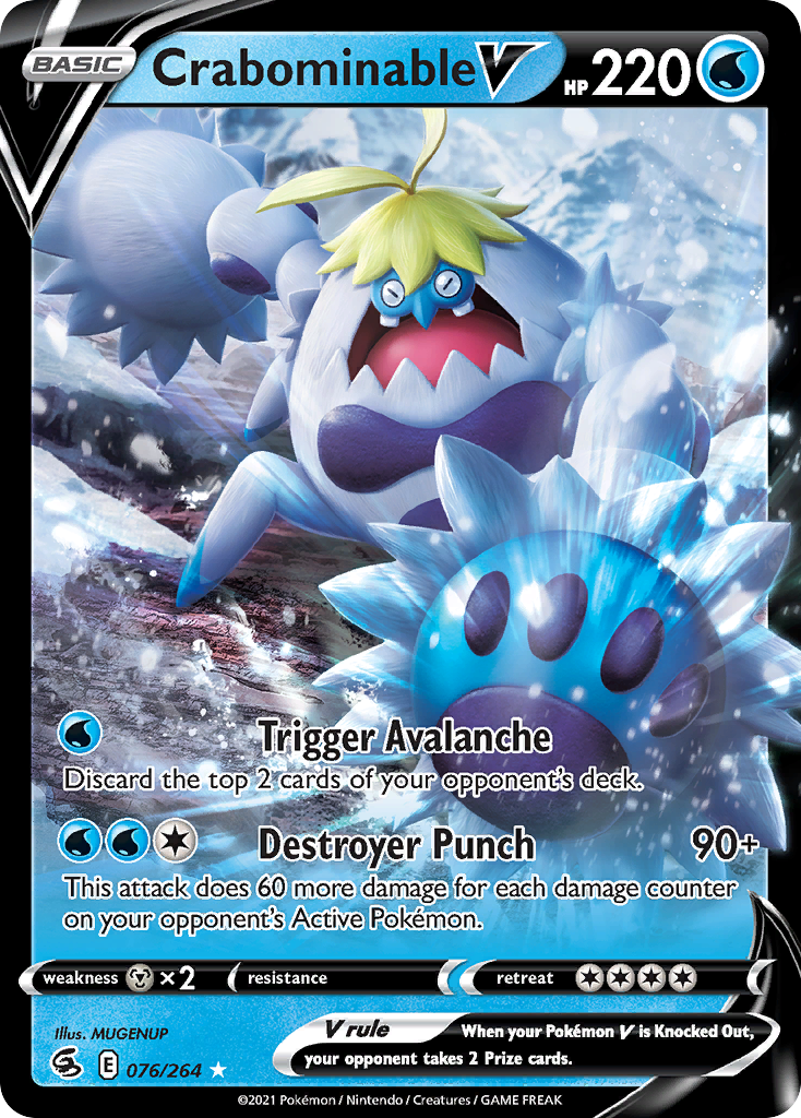 Crabominable V 76 Rare Holo V card from Fusion Strike