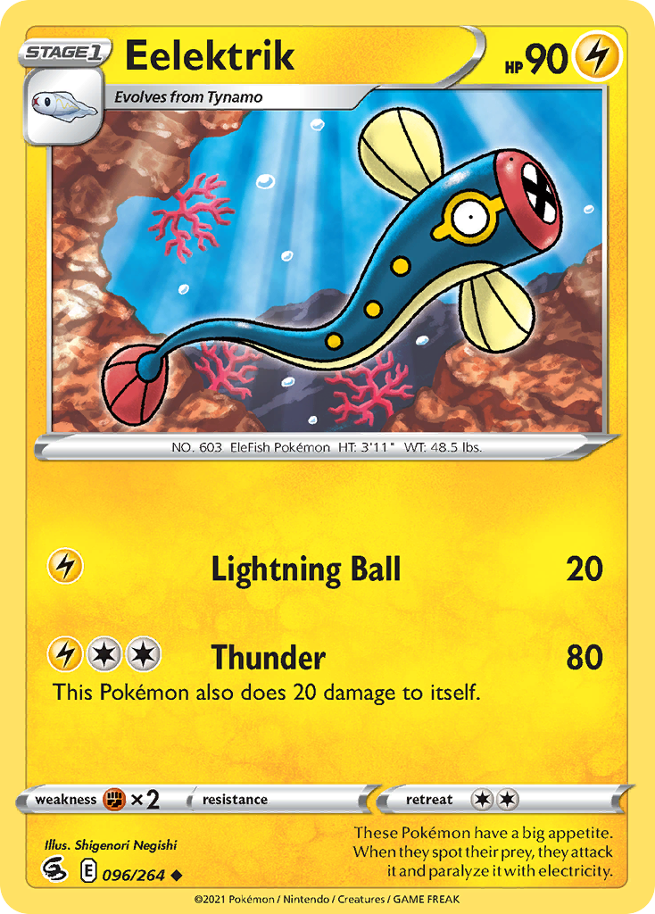 Eelektrik 96 Uncommon card from Fusion Strike