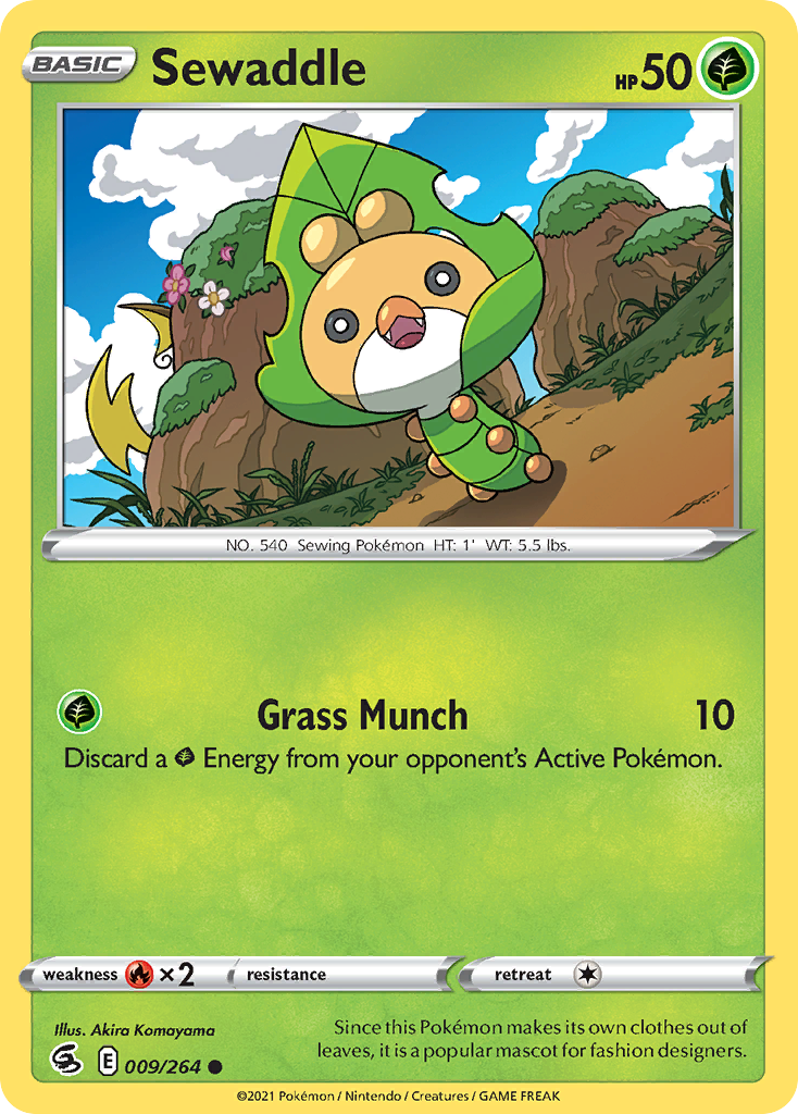 Sewaddle 9 Common card from Fusion Strike