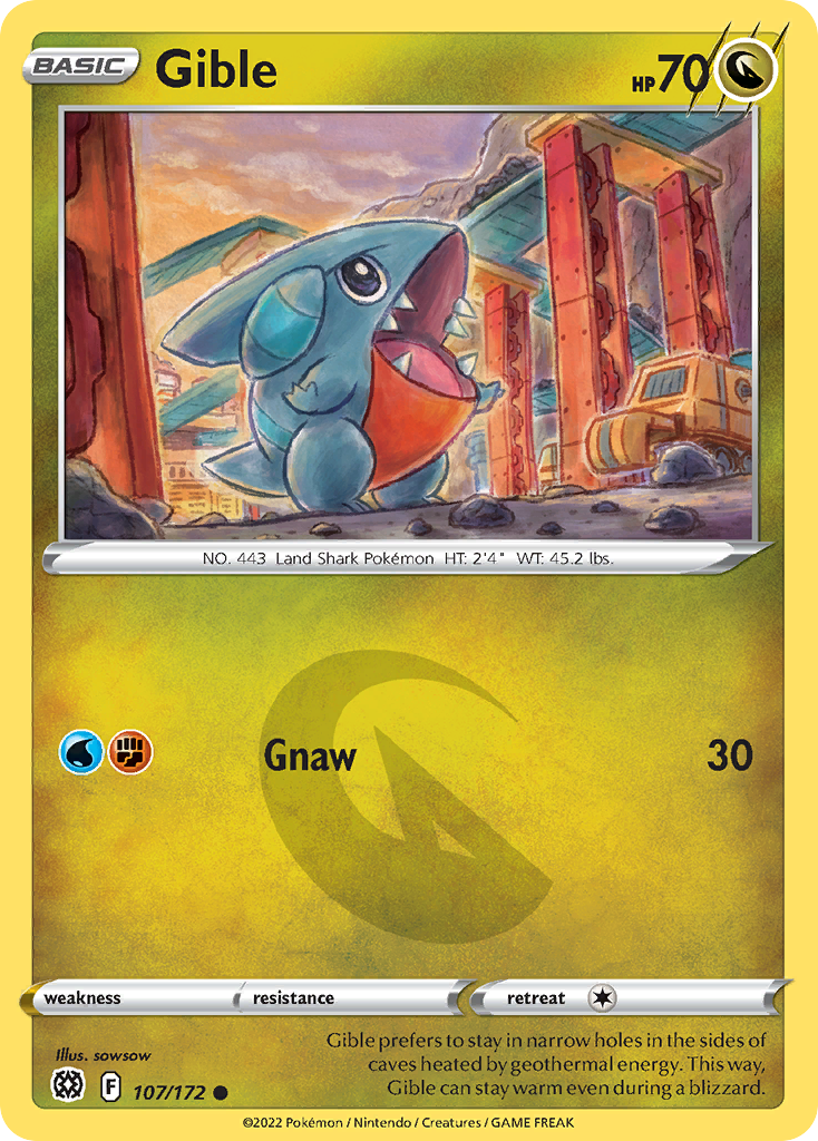 Gible 107 Common card from Brilliant Stars