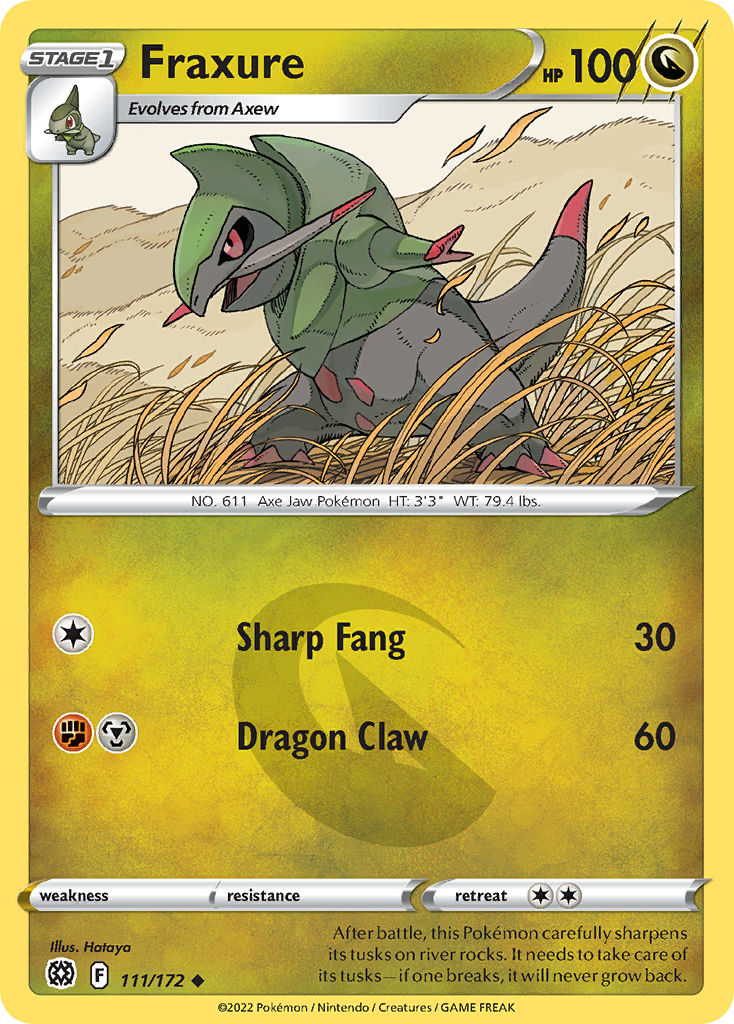 Fraxure 111 Uncommon card from Brilliant Stars