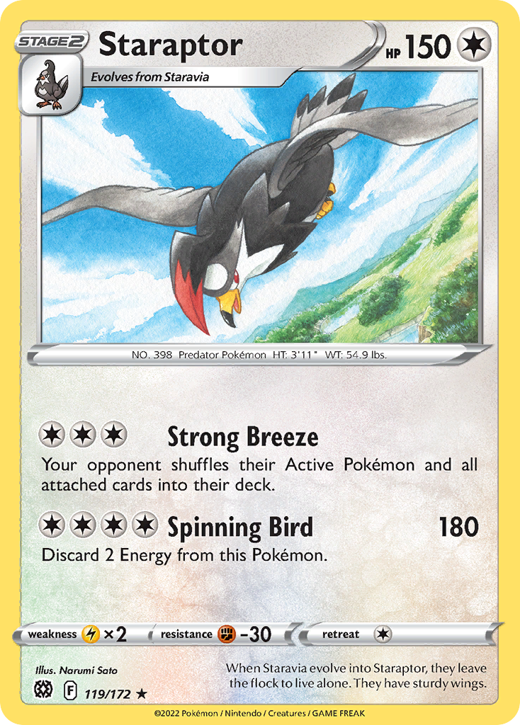Staraptor 119 Rare card from Brilliant Stars