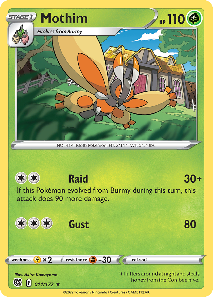 Mothim 11 Rare card from Brilliant Stars