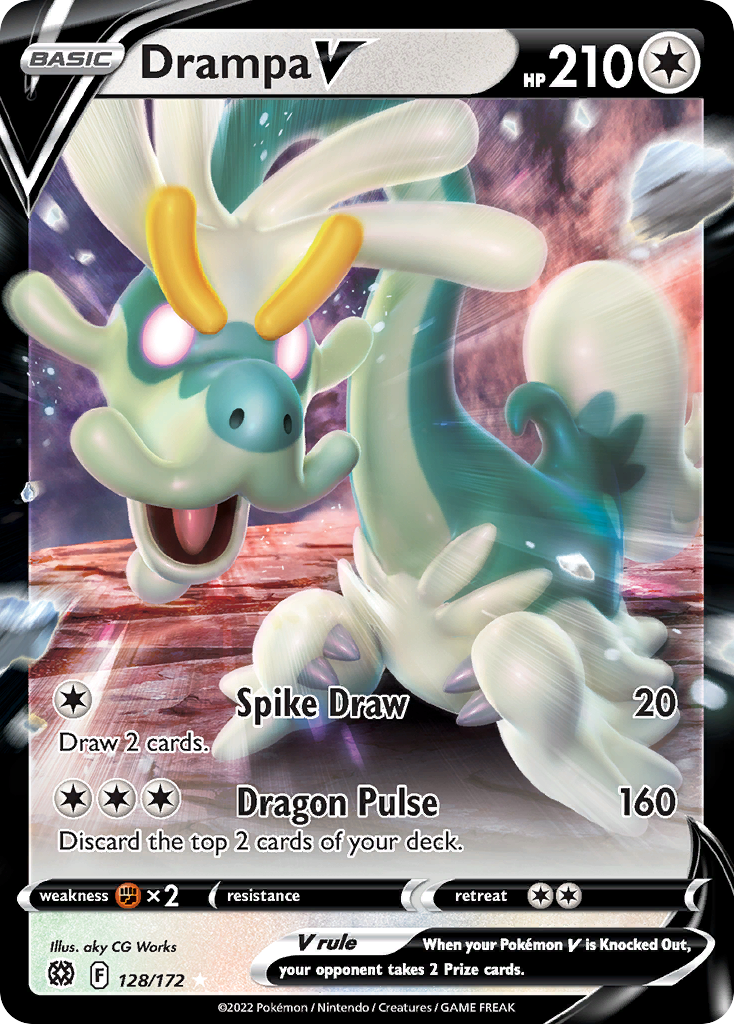 Drampa V 128/172 Rare Holo V card from Brilliant Stars